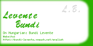 levente bundi business card